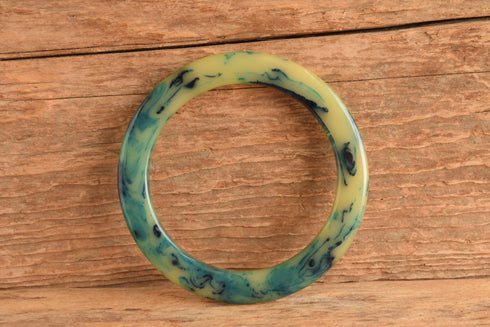 Blue Custard Marbled Bakelite Bangle